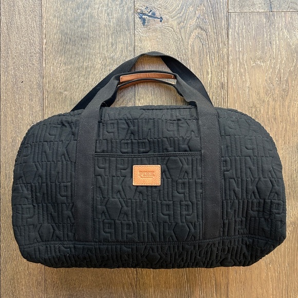 PINK Victoria's Secret Handbags - PINK Victoria’s Secret Black Quilted Duffel Bag